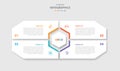 4 points template infographic with big matrix shape with hexagon center with drop shadow style with four stage list information Royalty Free Stock Photo