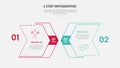 2 points template infographic outline style with 2 point stage or step comparison template with arrow box with layering style