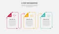 3 points template infographic outline style with 3 point step template with creative box container with triangle badge and arrow