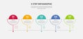 5 points template infographic outline style with 5 point step template with creative circle slice with timeline style for slide