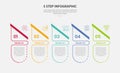 5 points template infographic outline style with 5 point step template with creative table with slice header table for slide