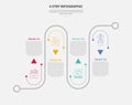 4 points template infographic outline style with 4 point step template with roadway journey up and down on line direction for