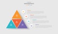 4 points template infographic with pyramid triangle with distance space from small triangle component with drop shadow style with Royalty Free Stock Photo