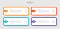 4 points template infographic with round rectangle and arrow inside with drop shadow style with 4 stage list information