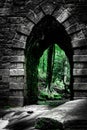 Gothic archway to fantasy woodland