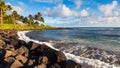 Poipu Beach Panorama Royalty Free Stock Photo