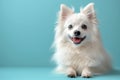 Poise in every strand of fur, a white spitz captures the essence of grace, space for text Royalty Free Stock Photo