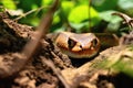 A poisionous snake hiding at a small path Royalty Free Stock Photo