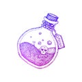 Poison Bottle Colorful Sketch Royalty Free Stock Photo