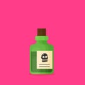 Poison bottle flat vector icon isolated on color background Royalty Free Stock Photo