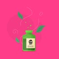 Poison bottle flat vector icon isolated on color background Royalty Free Stock Photo