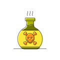 Poison bottle vector icon symbol isolated on white background Royalty Free Stock Photo