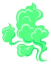 Poison cloud. Green toxic gas cartoon smoke