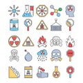 Poison & Danger Symbols Vector icons set every single icon can be easily modify or edit Royalty Free Stock Photo