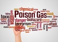Poison gas word cloud and hand with marker concept