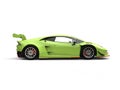 Poison green futuristic race sportscar - side view Royalty Free Stock Photo