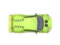 Poison green futuristic race sportscar - top view Royalty Free Stock Photo