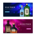 Poison Horizontal Banners Set Royalty Free Stock Photo