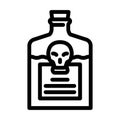 poison nicotine tobacco line icon vector illustration