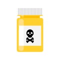 Poison pharmacy bottle vector icon.