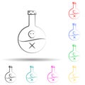 Poison, skull gang, criminal multi color set icon. Simple thin line, outline vector of mafia icons for ui and ux, website or Royalty Free Stock Photo