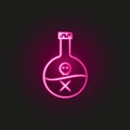 poison, skull gang, criminal neon style icon. Simple thin line, outline of mafia icons for ui and ux, website or mobile