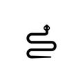 Poison Snake, Exotic Pet, Danger Reptile. Flat Vector Icon illustration. Simple black symbol on white background. Poison Snake,