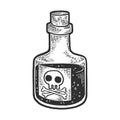 Poison venom bottle sketch vector illustration Royalty Free Stock Photo