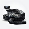 Poisonous black mamba snake in a threat pose before attack