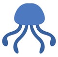 Poisonous blue jellyfish, icon Royalty Free Stock Photo