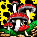 Poisonous fly-agaric mushrooms Royalty Free Stock Photo