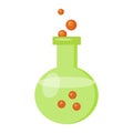 Poisonous green potion in a glass jar with bubbles Royalty Free Stock Photo