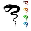 Poisonous Snake with Big Head Logo Different Colors