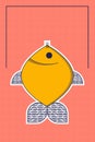 Poisson d'avril. French April Fool's Day poster fish. Flat style. Vector illustration.