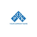 POK letter logo design on WHITE background. POK creative initials letter logo concept