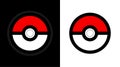 Poke Ball icon from Pokemon - Vector illustration isolated on white and black background