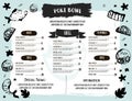 Poke bowl restaurant menu design. Colorful grunge cafe template, healthy hawaiian nutrition, fish banner