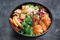 Poke bowl with salmon