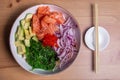 Poke bowl with salmon