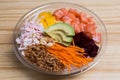 Poke with mango, salmon, avocado