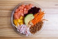 Poke with mango, salmon, avocado Royalty Free Stock Photo