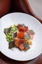 Poke Plate or Bowl with Tuna, Salmon, Salmon Roe and Edamame Soybeans