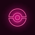 pokeball icon. Elements of Web in neon style icons. Simple icon for websites, web design, mobile app, info graphics Royalty Free Stock Photo