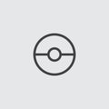 Pokeball icon in a flat design in black color. Vector illustration eps10 Royalty Free Stock Photo