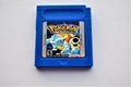 Pokemon Blue GameBoy Cartridge game.