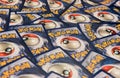 Pokemon cards background Royalty Free Stock Photo