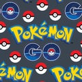 Pokemon Go with balls seamless pattern Royalty Free Stock Photo