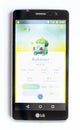 Pokemon Go game on white. Bulbasaur Royalty Free Stock Photo