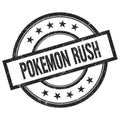 POKEMON RUSH text written on black vintage round stamp