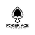 Poker Ace spade Logo Design for Casino Business, Gamble, Card Game, Speculate, etc-vector Royalty Free Stock Photo